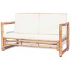vidaXL Bamboo Patio Furniture Sofa Set - 4 Piece Outdoor Lounge Seating with Cushions/Bench/Chairs/Coffee Table - Tropical Garden Decor - 3 of 4