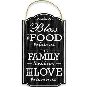 Bigtime Signs 14.5"x8.5" Bless The Food Before Us Wall Decor - PVC with Rope for Hanging