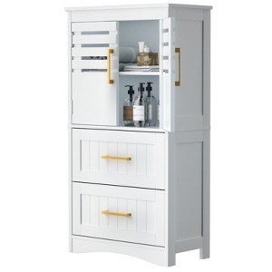 Dexmalle Bathroom Floor Storage Cabinet with 5 Adjustable Height Shelf - 1 of 4