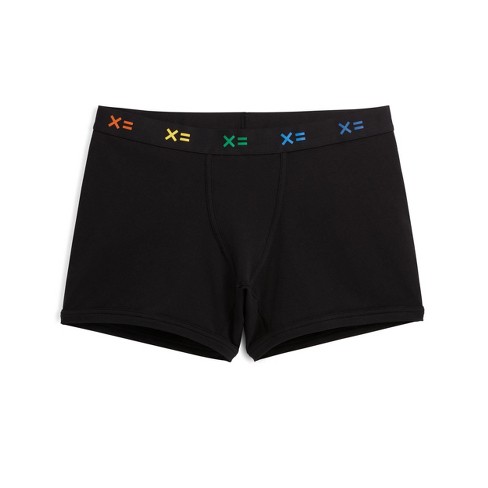 TomboyX Boxer Briefs Underwear, 4.5 Inseam, Cotton Stretch Comfortable Boy  Shorts Black Logo XXX Large