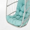 Nestfair 78" Wicker Aluminum Patio Swing Chair with Cushion Blue - 4 of 4