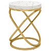 Gulches 19.68” Faux Marble Large Top Nightstand, Gold Metal Frame End Table Multifunctional for Bedroom/Living Room, Non-Slip Pads - 4 of 4