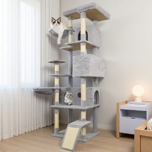 Whisen 84" Cat Tree Tower with Large Condo, Sisal Scratching Post, Hammock & Top Platform - 1 of 4
