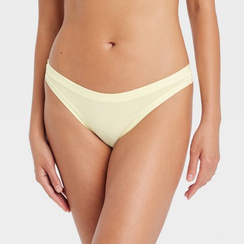 Women's Cotton Stretch Comfort Thong - Auden™ Light Yellow XL