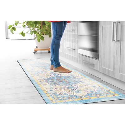 Blue and Ivory Bohemian Anti-Fatigue Standing Mat