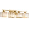 POWLIG 28.9-in 4-Light Gold Modern Luxury Bathroom Vanity Light with Crystal Shade - 2 of 4