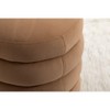 NicBex Soft Boucle Ottoman Modern Round Foot Stool with Wooden Frame for Family Room, Living Room - 3 of 4