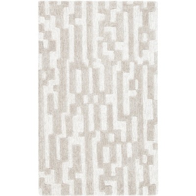 Cambridge Beige and Gray Hand-Tufted Wool Area Rug 3' x 5'