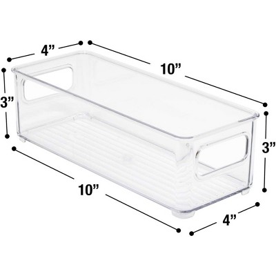 Sorbus 4 Pack Narrow Stackable Clear Storage Bins with Handles- for Kitchen Pantry, Freezer & Fridge Organization — фото 3
