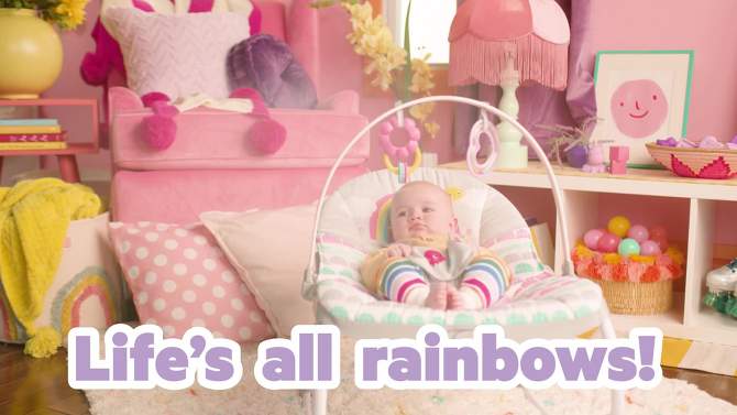 Bright Starts Infant to Toddler Baby Rocker - Rosy Rainbow, 2 of 22, play video