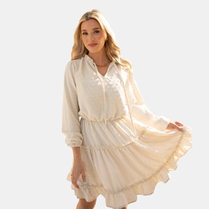 Women's Micro-Ruffle Blouson Sleeve Mini Dress - Cupshe - 1 of 4