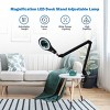 LED Magnifying Glass Desk Lamp w/ Swivel Arm & Clamp 2.25x Magnification Black - 2 of 4