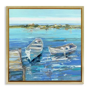 Stupell Industries Serene Rowboats at Dock, 18" x 18" - 1 of 4