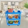 Vynxaria Folding Service Cart with Wheels - Portable 3-Tier Trolley for Home & Business - 3 of 4