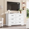 6 Drawer Double Dresser–Dresser For Nursery,Kids,Living Room Chest Of Drawers,Chest of Drawers with Wide Metal Handle,Farmhouse Wooden Dresser,white - 4 of 4