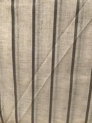 Martha Stewart Laguna Stripe 37X95 Semi Sheer Curtain Panel Pair Tietab,  Gray, Adult