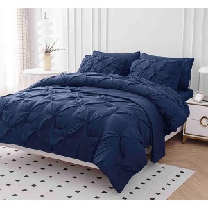 BAGOKIE 7-Piece Pinch Pleat Bed in a Bag Comforter Set for All Season - 1 of 4