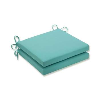 20" x 20" x 3" 2pk Radiance Pool Squared Corners Outdoor Seat Cushions Blue - Pillow Perfect