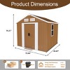 Brown Heavy-Duty Metal Outdoor Storage Shed with Windows, Lockable, All-Weather Waterproof Garden Tool Shed for Backyard or Lawn – Cuddlewood - 4 of 4