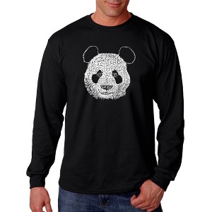LA Pop Art Men's Word Art Long Sleeve T-shirt - Panda - 1 of 4