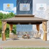EROMMY Aluminum Patio Gazebo, Hardtop Gazebo With Galvanized Steel Roof And Aluminum Frame - 3 of 4