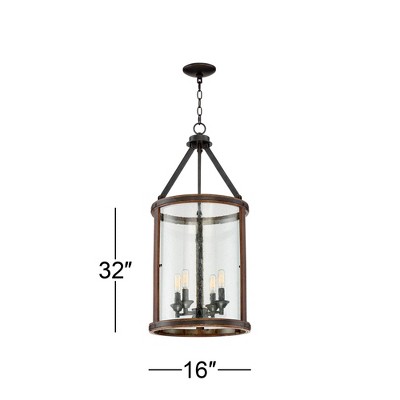 Gorham 26" Bronze and Clear Glass Pendant Chandelier