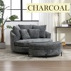 Hrinhom 59.8"W Modern Sofa Chair,Barrel Accent Chair With 5 Pillows and Storage Ottoman - 4 of 4