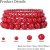 BRINJOY 4-Piece Root Chakra Bracelet Set - Red Gemstone Energy Bracelets for Grounding & Confidence - 2 of 4