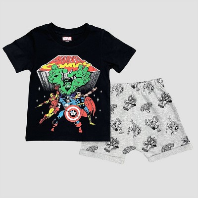 Toddler Boys&#39; 2pc Marvel Top and Bottom Set - Black 2T