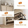 Wooden Shoe Organizer Cabinet with Adjustable Shelf, Hidden Shoe Storage with 6 Flip Drawers, Narrow Freestanding Shoe Storage Organizer for Entry - 4 of 4