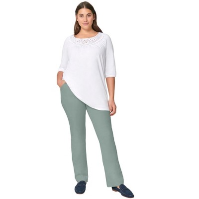 ellos Women's Plus Size Classic Stretch Chino