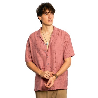 Campus Sutra Men Men's Sienna Brown Graph-Tactile Oversized Shirt