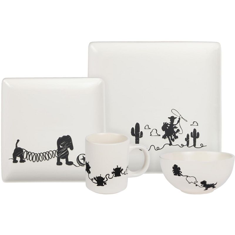 Seven20 Toy Story 4-Piece Ceramic Dinnerware Set With Scribble Characters, 1 of 7