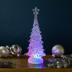 Northlight LED Lighted Acrylic Christmas Tree with Star Decoration - 12" - Multicolor Lights - 1 of 4
