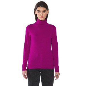 JENNIE LIU Women's 100% Pure Cashmere Long Sleeve Turtleneck Pullover Sweater - 1 of 4