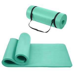 Kumasinova 71" x 24" Premium Yoga Mat,1" Thickness Aerobics Mat with Straps,Non-Slip & Tear Resistant Exercise Mat for Men & Women - 1 of 4