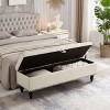 NicBex Modern 59" Storage Bench Linen Accent Stool with Button Tufted Top for Entryway and Living Room - image 3 of 4