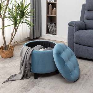 Designs4Comfort Round Storage Ottoman - Breighton Home - 1 of 4