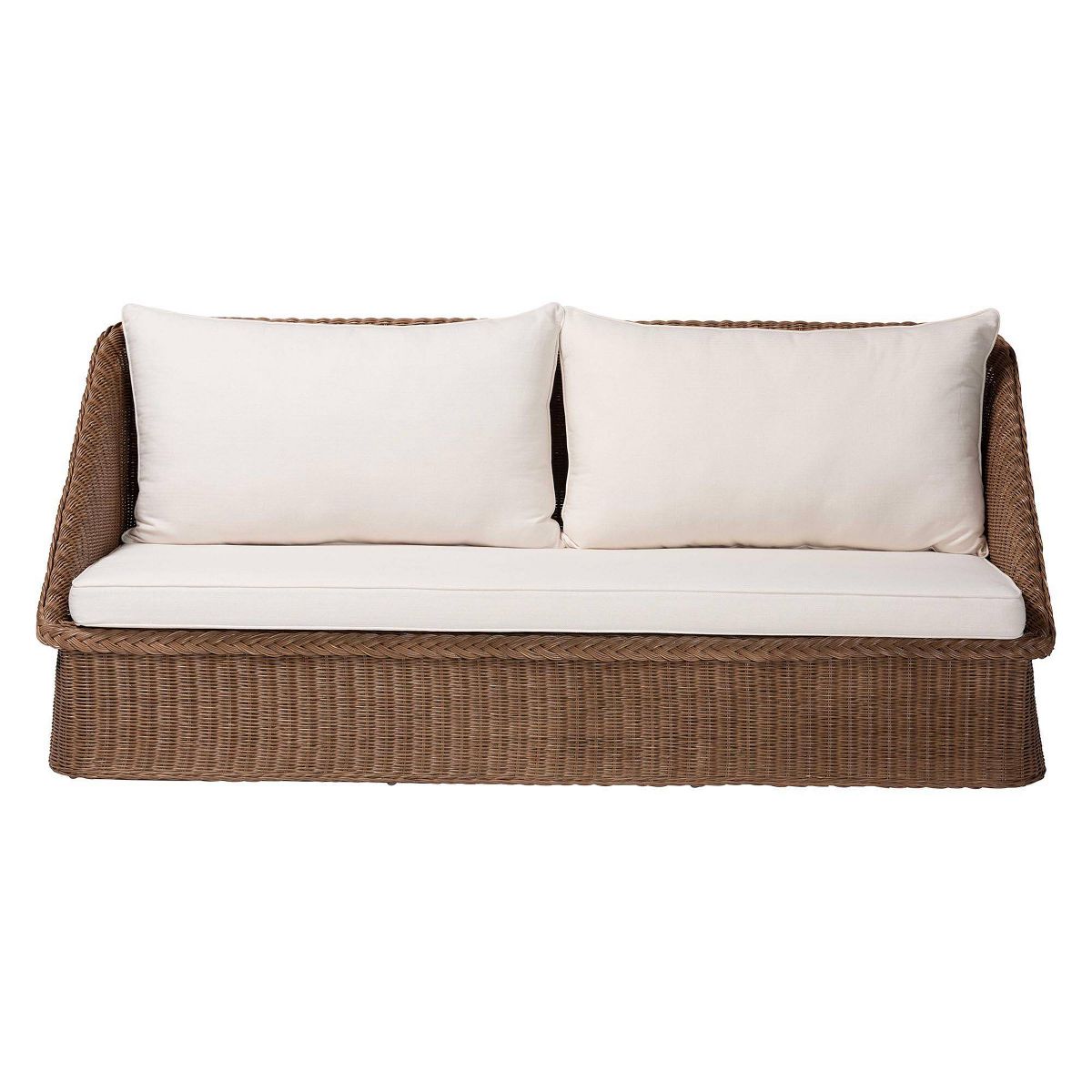 bali & pari Derris Bohemian Braided Rattan Sofa Peanut Brown - thumbnail 10