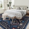 Acekool Washable Modern Area Rug, 5'x7' Green Geometric Non-Slip Easy-Clean Accent for Bedroom, Kitchen, Living Room, Dining or Nursery - 3 of 4