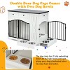 Farmhouse Dog Crate End Table with 3 Drawers, Removable Feeder & Iron Frame, 43'' Heavy Duty Indoor Kennel for Large Dogs-3irtyhousy - 3 of 4