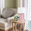 21" Lexington Leather Base Modern Home Decor Bedside Table Lamp with USB Charging Port and Fabric Shade - Lalia Home - 4 of 4