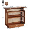 Tribesigns Rattan Home Bar Unit, Farmhouse 4-Tier Mini Bar Table with 4 Stemware Racks and Heightened Base, Liquor Bar Cabinet for Home Pub - 3 of 4