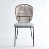 5 Pieces Dining Table Set for 4, Round Kitchen Table Set with 4 Upholstered Chairs, Wood Kitchen Breakfast Table Set for Kitchen Living Room - 3 of 4