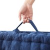 FONTOI 24*"24*"5" Square Bed Pillow, Floor Pillow Cushion, Couch Cushion with Scalloped Edge Design for Bed Couch Sofa Floor, Navy Blue, 24"*5"*24" - 4 of 4