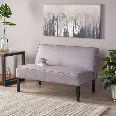 GDFStudio Gravina Contemporary Armless Upholstered Loveseat with Birch Wood Legs