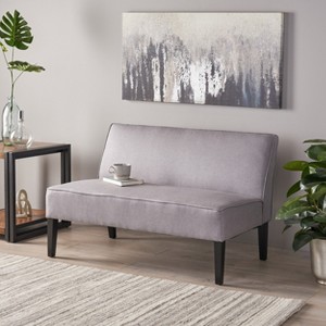 GDFStudio Gravina Contemporary Armless Upholstered Loveseat with Birch Wood Legs - 1 of 4