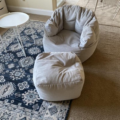 Corduroy Structured Bean Bag Chair Fern Green - Room Essentialsâ¢ : Target
