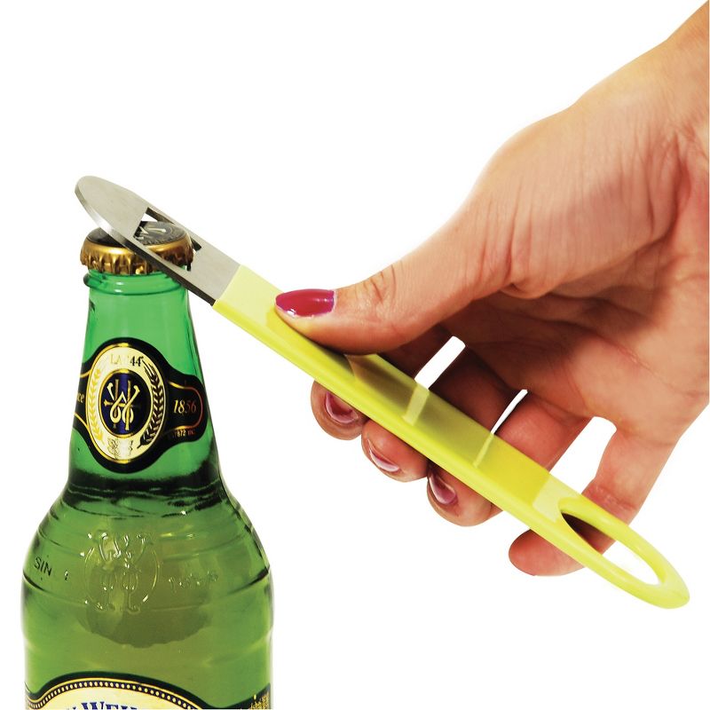TrueBlade Bottle Opener - Easy Grip Heavy Duty Stainless Steel Flat Beer Bottle Opener, Bar Key for Bartender, Barware Tools - 9.75 inch, Green, 4 of 6