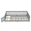 Kumasinova Twin/Full/Queen Toddler Floor Bed,Floor Bed Frame with Safety Guardrails and Door,Montessori Floor Bed Frame for Kids,Wood Slats Support - 3 of 4